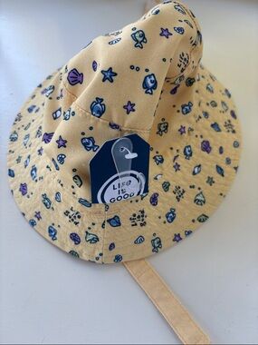 Life Is Good Kids Patterned Yellow Bucket Hat